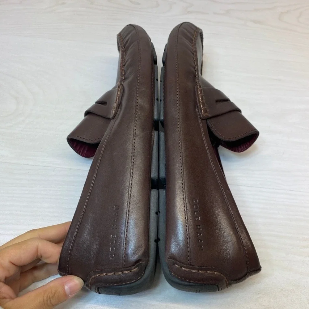 Cole Haan Mens 12 M Gunnison Driver Loafers Penny Leather Brown C40448 Slip On